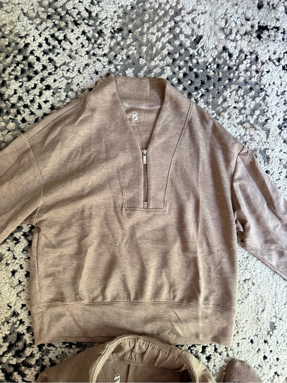 Lou & Grey Women's Zip-Neck Pullover and pants set - Taupe